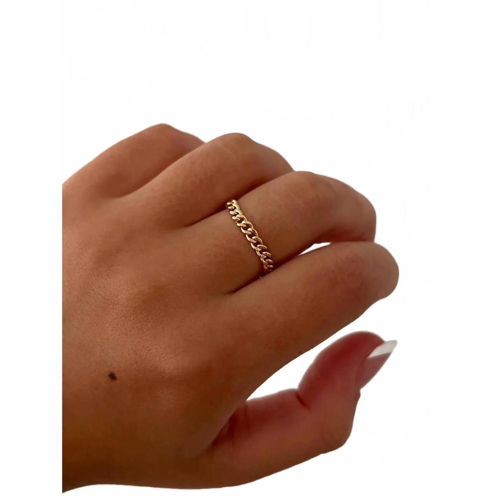 NEW ALV JEWELS abby chain ring in gold